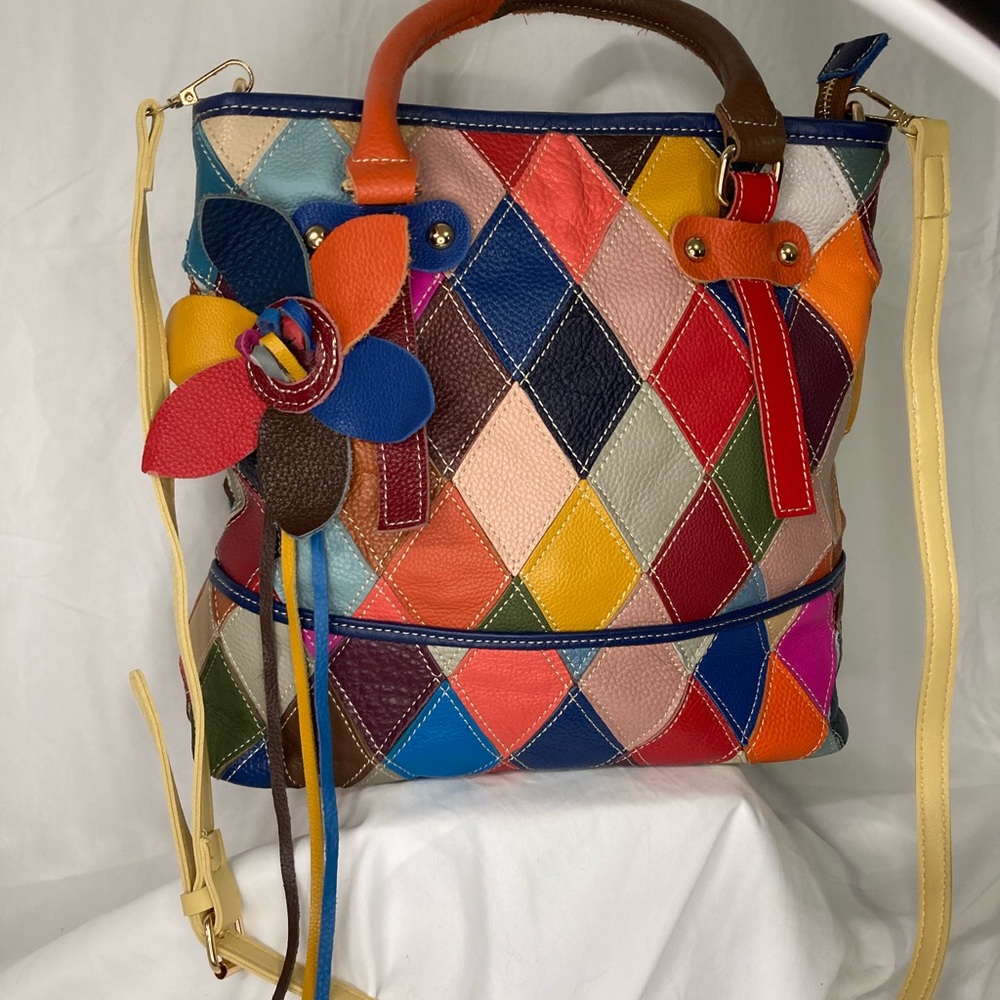 Multicolor Patchwork Shoulder Bag - image 1